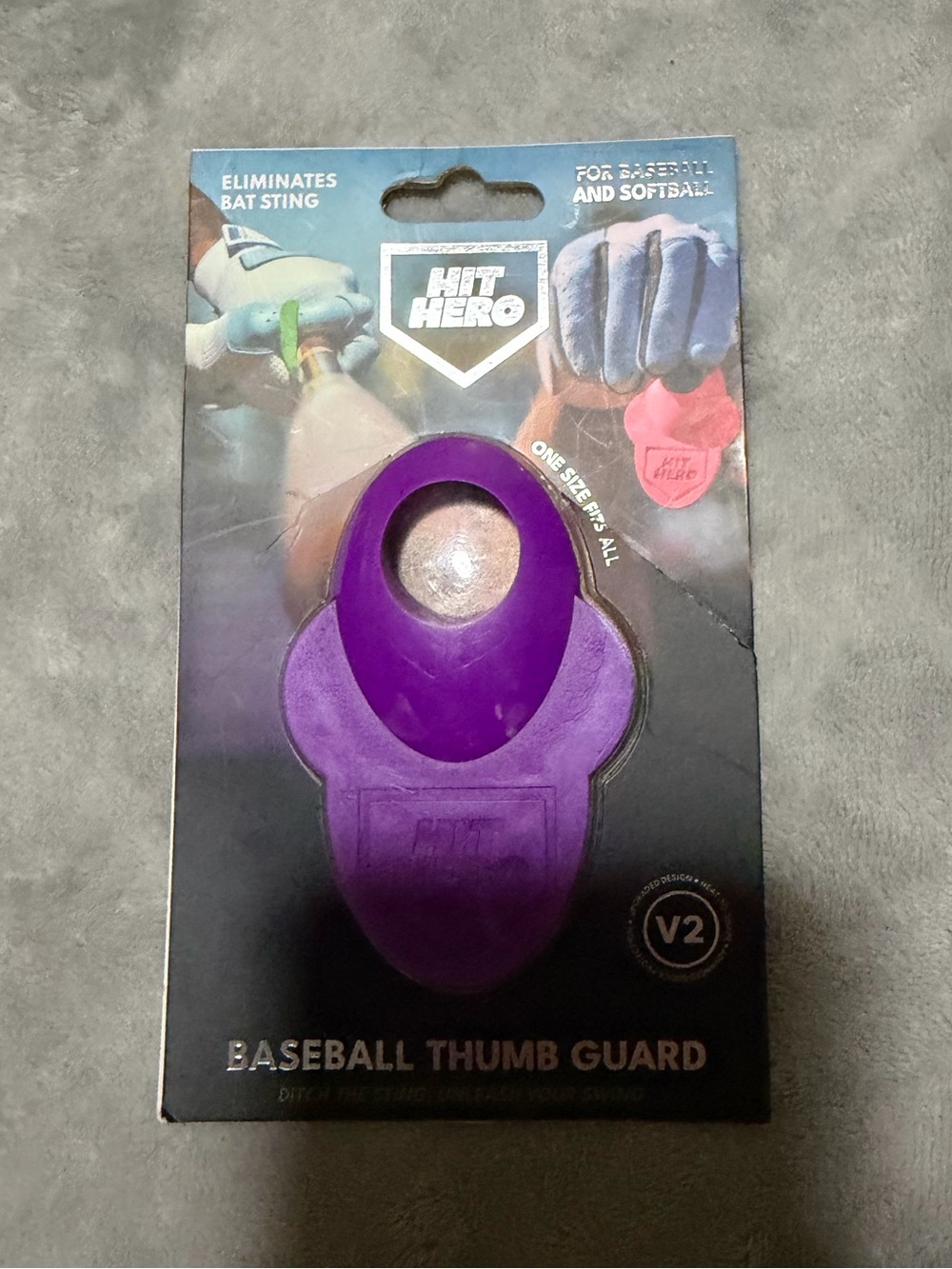 Hit Hero V2 Baseball Softball Thumb Guard Purple – One Size
